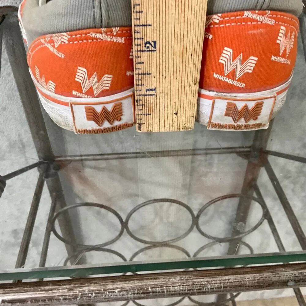 Whataburger Logo Canvas Slip On Shoes Sneakers Men's Size 8 Orange flying W